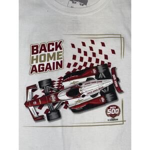 NASCAR INDY 500 T-Shirt Boys Size Medium Short Sleeve Graphic Print White Red